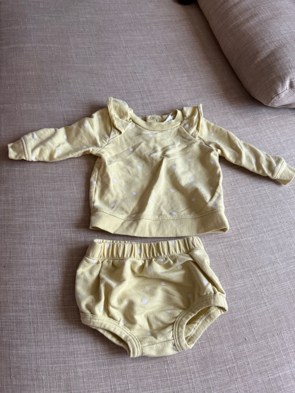 Cat & Jack Yellow Polka Dot Matching Set